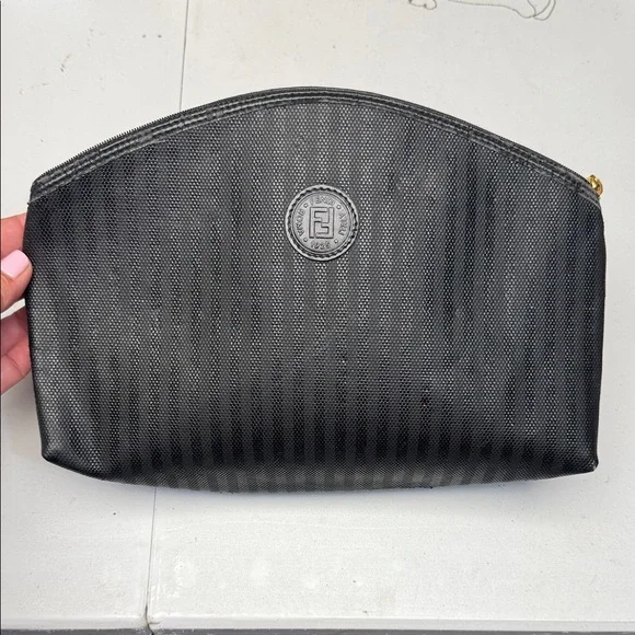 Fendi Black Striped Toiletry Bag - Picture 1 of 7